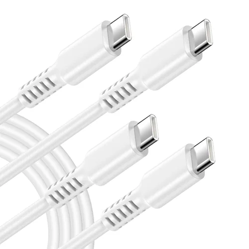 Cable de carga de teléfono USB C a tipo C, cable de alimentación de carga rápida, paquete de 2 cables largos de carga automática de 6 pies para