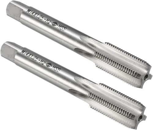 Miniatura 8 de uxcell Máquina métrica rosca rosca M12 x 1 H2 de acero de alta velocidad flautas rectas roscado roscado roscado reparación de maquinista herramienta