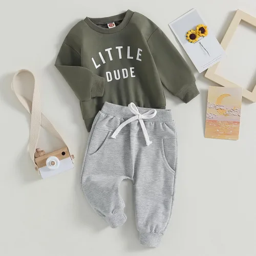 Miniatura 3 de Conjunto de ropa de 2 piezas para bebés y niños pequeños para otoño e invierno