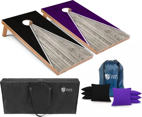Miniatura 51 de Tailgating Pros Juego de tablero de Cornhole ligero con diseño piramidal con bolsas de frijoles y estuche de transporte, juego de cornhole