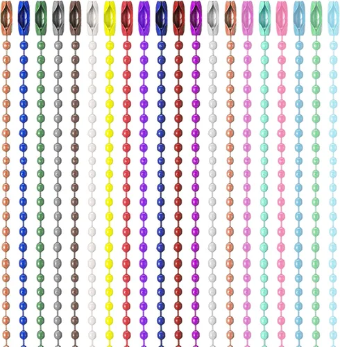 Bucherry 100 unidades de cadena de metal para perro, cadena de eslabones a granel, cadena de 0.094 in, collar de cuentas de bola para hacer joyas,