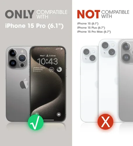 Miniatura 2 de SUPCASE Funda para iPhone 15 Pro con soporte (Unicorn Beetle Pro Mag), protector de pantalla integrado y clip para cinturón, compatible con MagSafe