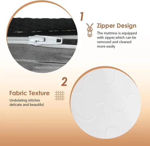 Miniatura 7 de PayLessHere Colchón individual de 12 pulgadas Colchón híbrido de firmeza media Blanco con espuma de alta densidad y funda transpirable