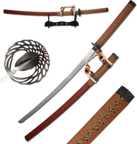 Miniatura 10 de Snake Eye Tactical Clásica - Espada samurái Katana de dos tonos con soporte de exhibición
