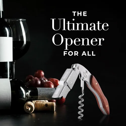 Miniatura 10 de Zulay - Abridor de vino profesional con cortador de papel de aluminio y removedor de tapas, abridor de botellas de vino con doble bisagra, llave