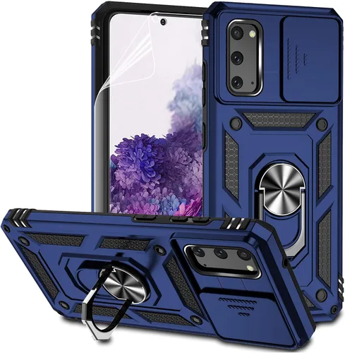 Miniatura 11 de Funda para Samsung Galaxy S20 con cubierta para lente de cámara, protector de pantalla HD, doble capa de grado militar, probada contra caídas