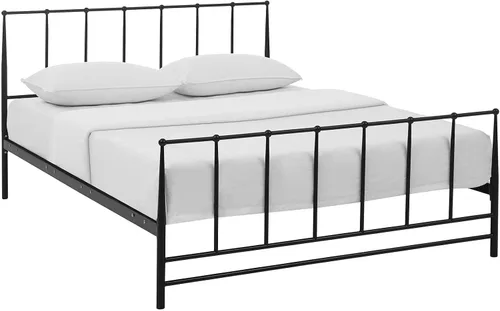 Miniatura 7 de Modway Cama de plataforma King de metal de acero con soporte de listones de metal en blanco