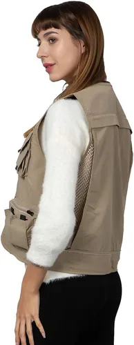 Miniatura 2 de Chaleco de malla transpirable para mujer, chaleco de pesca para fotógrafo, chaleco de viaje con bolsillos