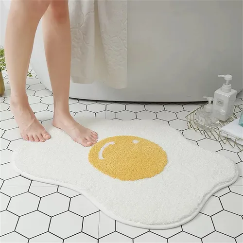 Miniatura 8 de Ankah Alfombra de baño bonita alfombra antideslizante para baño, absorbente, extrasuave, diseño adorable, 18 x 26 pulgadas, guijarros