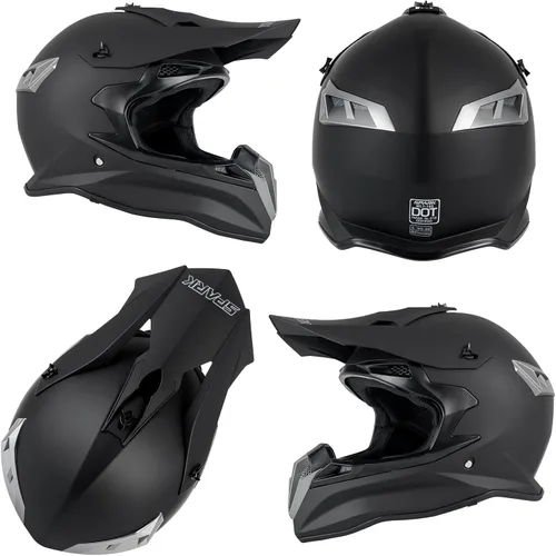 Miniatura 3 de SPARK Casco de motocross y ATV para adultos, casco de motocross certificado por DOT con liberación rápida, diseño ligero todoterreno para motocross
