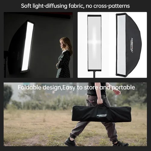 Miniatura 4 de AMBITFUL 2 unids 8.7x35.4 in 9"x35" Beehive Honeycomb Grid Strip Softbox Bowens Mount para Studio Flash