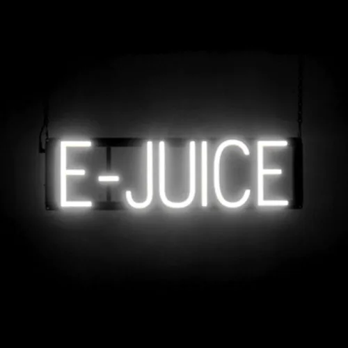 Miniatura 53 de SpellBrite Cartel E-JUICE Señalización de tienda de humo con aspecto de neón, luces LED azules 22.3 x 6.3 pulgadas