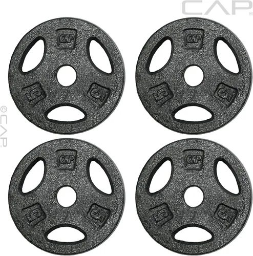 Miniatura 2 de CAP Barbell Placas de peso de agarre estándar de 1 pulgada Negro