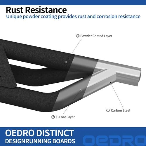 Miniatura 5 de OEDRO Estribos compatibles con Chevy Colorado/GMC Canyon Crew Cab 2015-2026, barras Nerf con barras laterales negras texturizadas