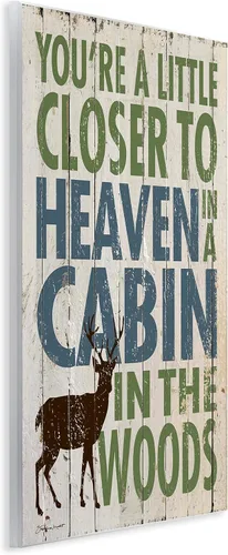 Miniatura 2 de Stupell Industries 'Closer to Heaven in a Cabin', placa artística de pared, 10 x 15 pulgadas, fácil de colgar y resistente, fabricada en Estados