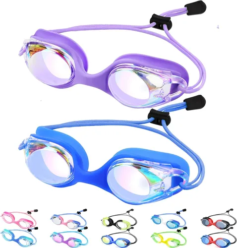 Miniatura 13 de Vvinca Gafas de natación para niños con correa elástica, sin fugas, antivaho, gafas para niños pequeños con ajuste rápido, edades 3-14 02-rosa