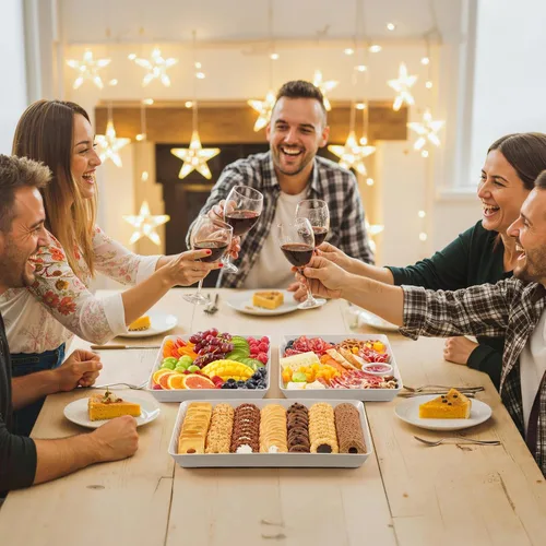 Miniatura 9 de Lifewit - 4 bandejas de servir para suministros de fiesta, plato de plástico reutilizable para servir alimentos para postres, aperitivos, frutas