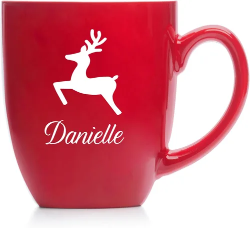 Miniatura 10 de Taza de café personalizada grabada "Crea tu propia taza" (Rojo) - Gran taza de café personalizada, taza grande personalizada, taza personalizada