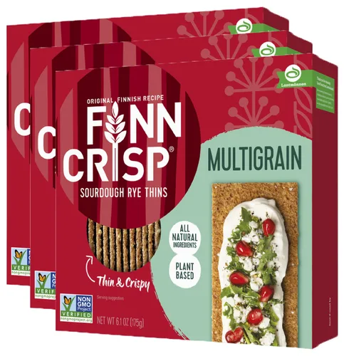 Miniatura 13 de Finn Crisp Pan de centeno crujiente con alcaravea 7 oz Delicadamente delgadas, crujientes y planas rebanadas de centeno con alcaravea Autentico