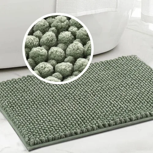 Miniatura 23 de Turquoize Alfombras de baño de felpilla antideslizante para baño, 17 x 24 pulgadas, extra suaves y absorbentes, lavables a máquina, perfectas