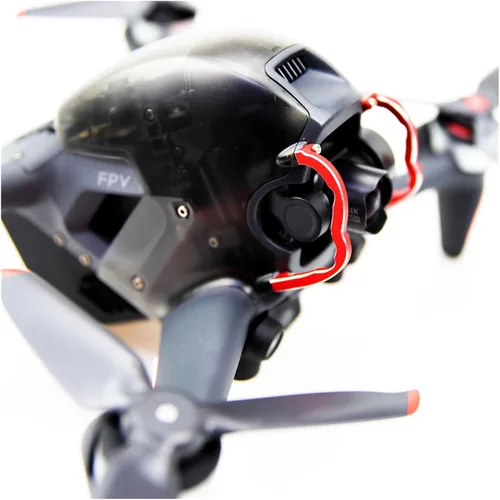 Miniatura 4 de SeiZed Barra de protección superior para dron, parachoques de cardán para DJI FPV, combo de aleación de aluminio, protector de parachoques, Rojo