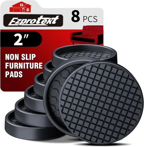 Miniatura 28 de Ezprotekt Almohadillas Antideslizantes para Muebles, 8 Piezas Copas de Ruedas de Goma Antideslizantes de 2.5", Posavasos Antideslizantes