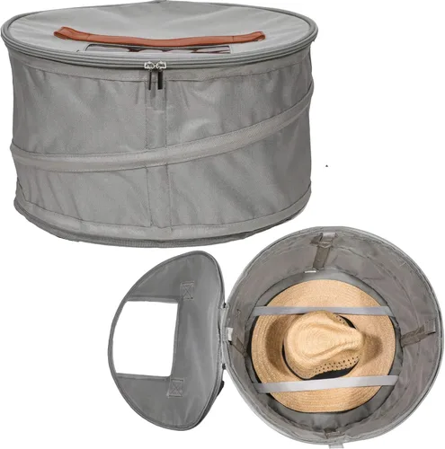 Caja de almacenamiento para sombreros | Almacenamiento de juguetes de animales de peluche | Contenedor redondo apilable desplegable | Cajas de viaje