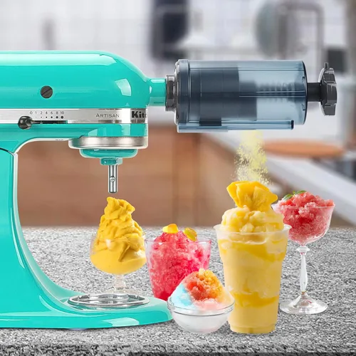 Miniatura 4 de Accesorio de hielo de afeitar para batidora de pie KitchenAid, con 8 moldes para batidoras de pie KitchenAid, accesorio de afeitadora de hielo