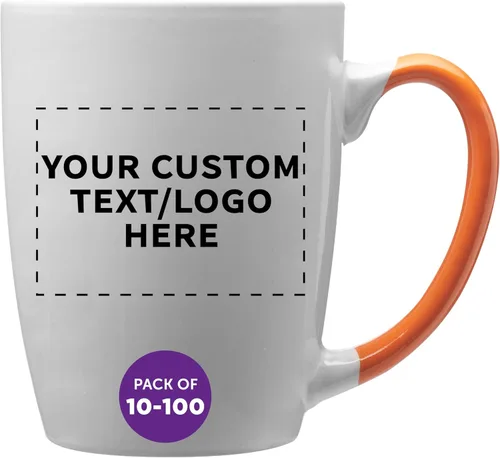 Miniatura 16 de DISCOUNT PROMOS Tazas de café personalizadas Java de dos tonos, 12 onzas, juego de 10/50/100 unidades personalizadas a granel para café, té