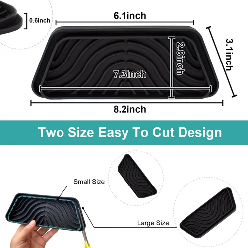 Miniatura 2 de Bandeja de goteo de silicona para refrigerador, 2 paquetes, protege la bandeja dispensadora de hielo y agua de derrames, se adapta a la bandeja