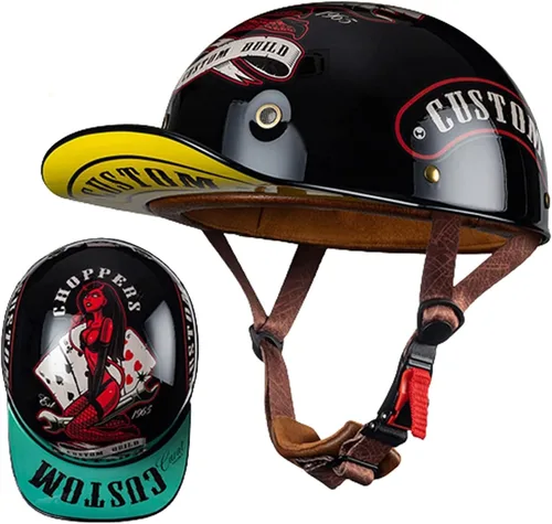 Miniatura 15 de Casco de béisbol de motocicleta, aprobado por DOT, casco de motocicleta para hombre, casco de motocicleta alemán, unisex, para ciclomotor, scooter, 3