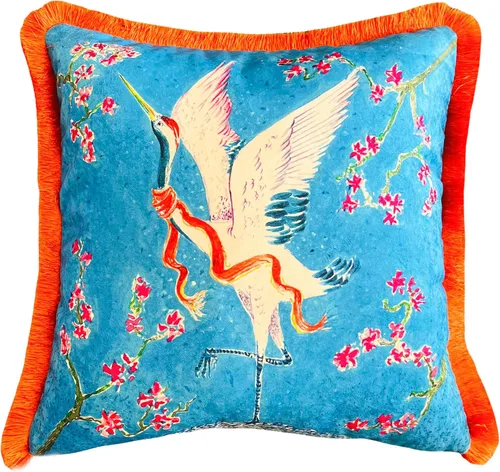 Miniatura 16 de Funda de almohada con patrón de leopardo, funda de almohada de terciopelo única, cojín de borla azul, almohada decorativa para decoración del hogar