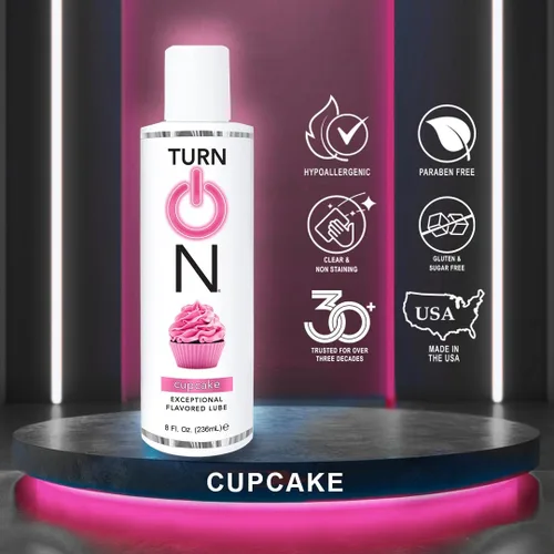 Miniatura 3 de Turn On Lubricante personal a base de agua con sabor a cupcake Lubricante premium sin azúcar y seguro para usar con condón para hombres, mujeres