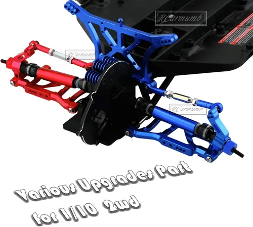 Miniatura 6 de Pieza de actualizaciones para 1/10 Rustler VXL 2wd/Stampede VXL 2wd, suspensión delantera trasera de aleación A brazos, bloques de dirección