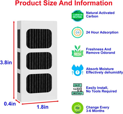 Miniatura 2 de Filtro de aire de repuesto para refrigerador PAULTRA2 - Compatible con Paultra2 Frigidaire PureAir Ultra 2 - Pure Air Ultra 2 - Pureair Ultra ii