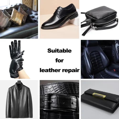 Miniatura 2 de Bálsamo recolorante de cuero negro, reparación de arañazos de cuero, restaurador de cuero para zapatos, sofá, bolsos, sofá, asiento de automóvil