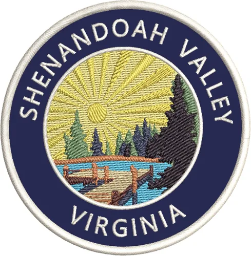 Miniatura 2 de Lake Dock – Shenandoah Valley – Virginia 3.5 pulgadas bordado DIY hierro o coser parches decorativos vacaciones aventura tema novedad apliques Rojo