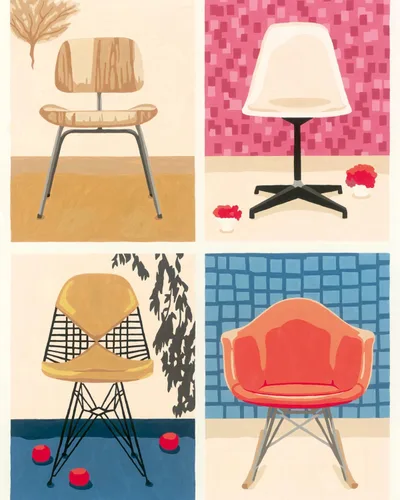 Miniatura 6 de Ravensburger CreArt Eames Take a Seat Kit de pintura por números para adultos, pintura de artes y manualidades para edades de 12 años en adelante