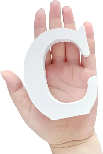 Miniatura 2 de Letras de madera de 4 pulgadas, letras del alfabeto de madera blanca para decoración de pared, letras de marquesina de madera sin terminar
