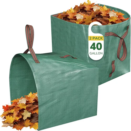 Miniatura 12 de GreatBuddy Bolsa de basura reutilizable de 132 galones, resistente, verticales con 4 asas reforzadas para hojas de jardín y recolección de residuos