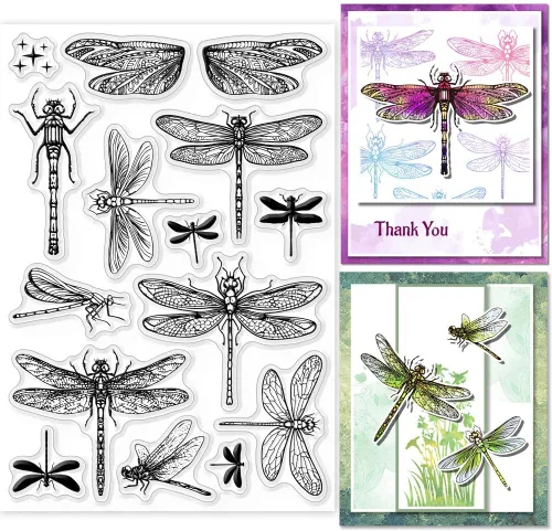 Miniatura 11 de GLOBLELAND Sellos transparentes de abeja para decoración de álbumes de recortes, diseño de abeja Happy Greetings, sello de silicona transparente