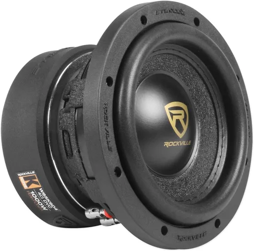 Rockville W65K9D2 6.5 "1000 W Peak Subwoofer de audio para automóvil Dual 2-Ohm Sub 250w RMS CEA nominal