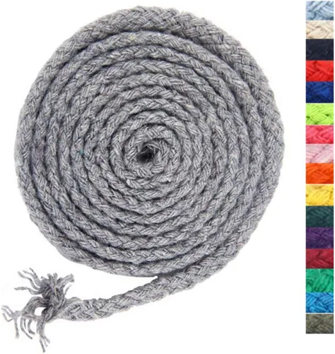 Miniatura 29 de 5 mm * 90 m Cuerda de macramé de algodón natural de 8 hebras para manualidades, hilo para tejer, para colgar en la pared y manualidades DIY (HPK)