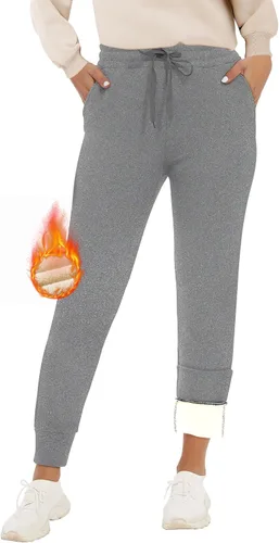 GAYHAY Leggings con forro polar para mujer Pantalones de yoga cálidos de invierno de cintura alta para entrenamiento, control de abdomen, leggings