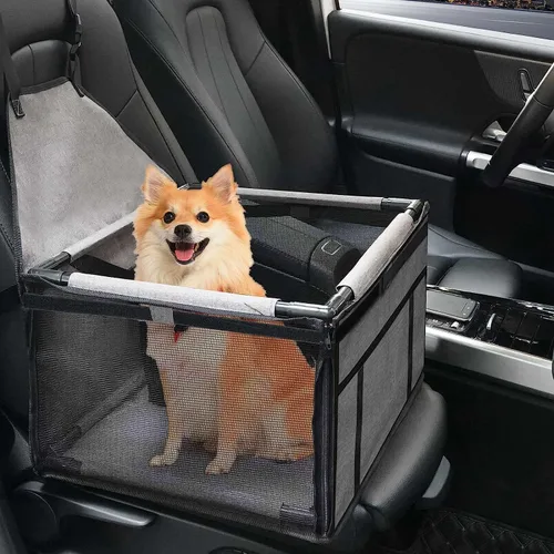 Miniatura 12 de GENORTH Asientos de coche para perros pequeños para perros pequeños, asiento elevador portátil para cachorros/mascotas con correa de clip y ventana