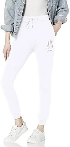 Miniatura 2 de Armani Exchange Womens Drawstring Logo Studs Terry Jogger Pant