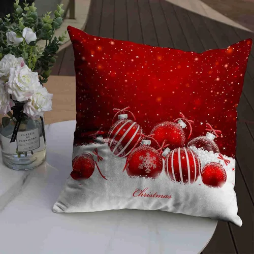 Miniatura 2 de Decoración de bola de Navidad roja y blanca, Feliz Navidad, decoración festiva, funda de almohada, funda de cojín, sofá de oficina en casa, funda