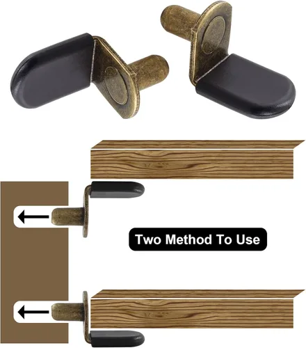 Miniatura 4 de Biaungdo 30 clavijas de soporte para estantes, clips en forma de L de 1/4 pulgadas con funda de goma, clavijas de soporte de estante de gabinete