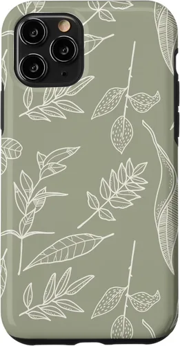 Miniatura 28 de Funda verde salvia para iPhone 13 Pro Max con diseño de hojas botánicas