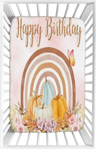 Miniatura 25 de Sábana decorativa para cuna, sábana bajera ajustable de microfibra para cuna para bebés y niños pequeños, 28 x 52 x 8 pulgadas, juego de sábanas